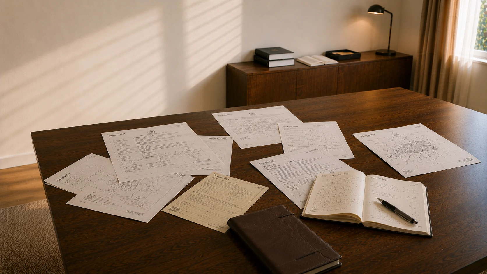 Documentos e elementos organizados para compreensão da situação analisada